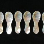 Set 6 cucharas  de nácar  para caviar